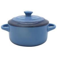 Cocotte azul para horno, grés KASA, 10,3x13,8x19 cm