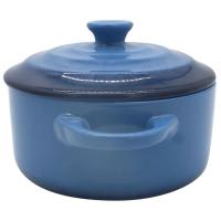 Cocotte azul para horno, grés KASA, 10,3x13,8x19 cm