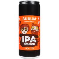 Cerveza craft IPA session AURUM, lata 33 cl