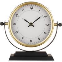 Reloj de mesa dorado con base negra KASA, Ø21x8 cm