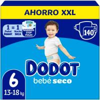 DODOT BEBÉ SECO pixoihala 13-18 kg, 6 neurria, paketea 140 ale