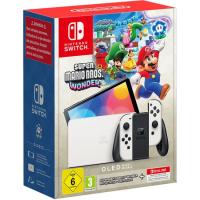 Consola Nintendo Switch Oled blanca + Super Mario Bros.Wonder +12 meses NSO online