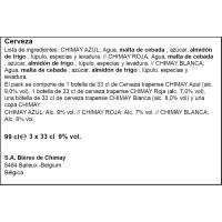 Cerveza CHIMAY, pack 3x33 cl + Copa