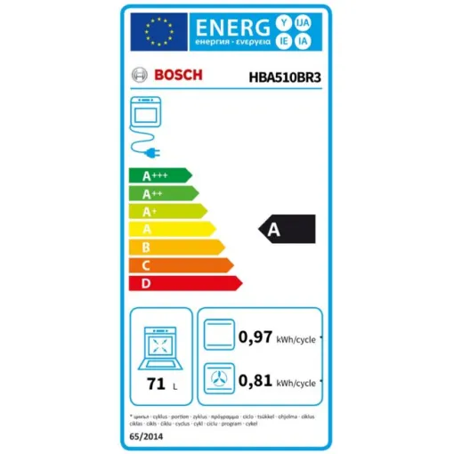 Horno Integrable Multifunción 60 cm acero inoxidable HBA510BR3 BOSCH