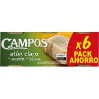 Atún claro en aceite de oliva CAMPOS, pack 6x65 g