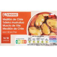 EROSKI Txileko muskuiluak eskabetxean 14/18, lata 111 g