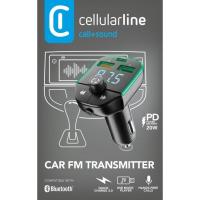 Transmisor FM de coche, bluetooth, permite carga y manos libres, 20W CELLULAR LINE