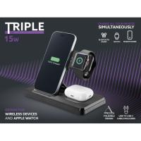 Base de carga xxW Wireless 3 en 1: Smartphone, auricular y Smarwatch CELLULAR LINE