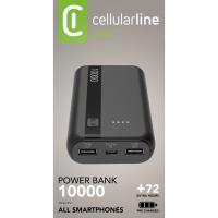 Batería externa negra, PowerbanK 10000 mAH, PBENTRY10000K CELLULAR LINE