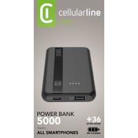 Batería externa negra, PowerbanK 5000 mAH, PBENTRY5000K CELLULAR LINE