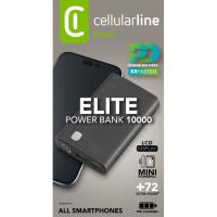 Batería externa negra, PowerbanK 10000 mAH, PBDISPL01PD10000K CELLULAR LINE