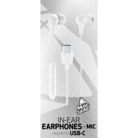 Auriculares de botón blancos, micrófono, USB-C, In Ear Music Sound CELLULAR LINE