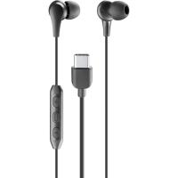 CELLULAR LINE In Ear Music Sound botoi entzungailu beltzak, mikrofonoa, USB-C