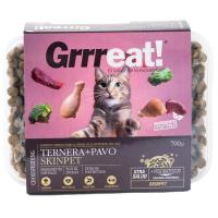 Crossfeeding de ternera y pavo para gato GRRREAT, bandeja 700 g