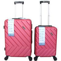 Trolley mediano rosado, ABS, cierre combinación, 4 ruedas, N62 AR, 47x28x69 cm