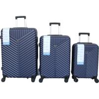 Trolley grande azul, ABS, cierre combinación, 4 ruedas, 240 AR, 48x33x76 cm
