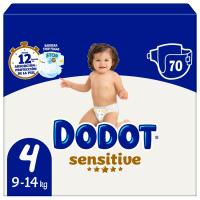 DODOT SENSITIVE pixoihala 9-14 kg, 4 neurria, paketea 70 ale