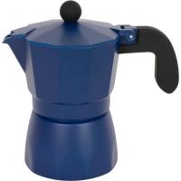 Cafetera de aluminio Ocean azul, apta para cocinas de gas y vitro SAN PIETRO, 3 tazas