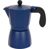 Cafetera de aluminio Ocean azul, apta para cocinas de gas y vitro SAN PIETRO, 6 tazas