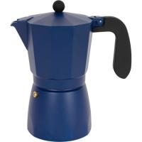 Cafetera de aluminio Ocean azul, apta para cocinas de gas y vitro SAN PIETRO, 9 tazas