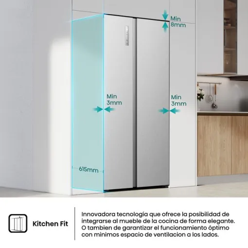 Frigorífico americano side by side inox RS3P538NAIE HISENSE