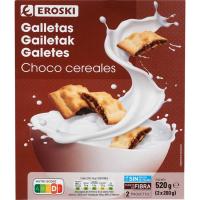 Galleta de chocolate y cereal EROSKI, caja 520 g