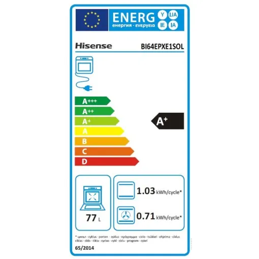 Horno multifunción 77 litros con limpieza por Pirólisis BI64EPXE1SOL HISENSE