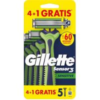 Máquina sensor 3 sens GILLETTE, pack 4+1 uds