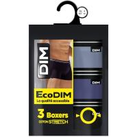 Bóxer hombre algodón elástico, azul talla XL ECODIM, pack 3 uds