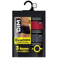 Bóxer hombre algodón elástico, gris/rojo talla L ECODIM, pack 3 uds
