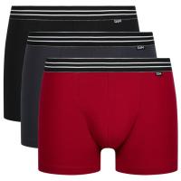 Bóxer hombre algodón elástico, gris/rojo talla L ECODIM, pack 3 uds