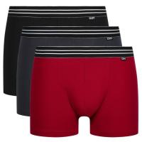 Bóxer hombre algodón elástico, gris/rojo talla XL ECODIM, pack 3 uds