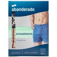 Bóxer hombre abierto de punto, gris oscuro talla XL ABANDERADO, pack 2 uds