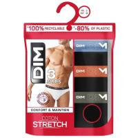 Slip hombre algodón elástico, azul/naranja talla L DIM, pack 3 uds