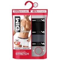 Bóxer hombre algodón elástico, gris/negro talla L DIM, pack 3 uds