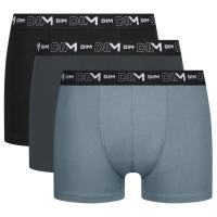 Bóxer hombre algodón elástico, gris/negro talla L DIM, pack 3 uds