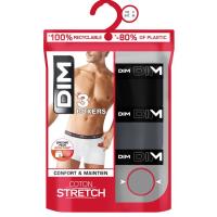 Bóxer hombre algodón elástico, gris/negro talla XXL DIM, pack 3 uds