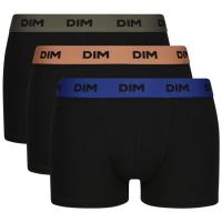 Bóxer hombre algodón elástico, negro cinturilla azulon/naranja/gris talla S DIM, pack 3 uds