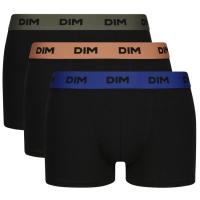 Bóxer hombre algodón elástico, negro cinturilla azulon/naranja/gris talla M DIM, pack 3 uds