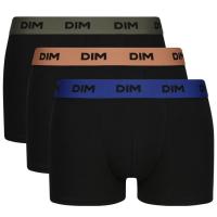 Bóxer hombre algodón elástico, negro cinturilla azulon/naranja/gris talla L DIM, pack 3 uds