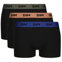 Bóxer hombre algodón elástico, negro cinturilla azulon/naranja/gris talla XL DIM, pack 3 uds