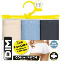 Bóxer mujer algodón elástico, azul/gris talla S ECODIM, pack 3 uds
