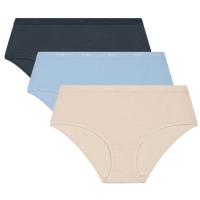 Bóxer mujer algodón elástico, azul/gris talla M ECODIM, pack 3 uds