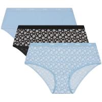 Bóxer mujer algodón elástico, azul claro talla G DIM, pack 3 uds