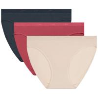 Braga mujer algodón elástico, gris/rojo talla P ECODIM, pack 3 uds