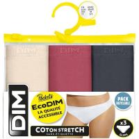 Braga mujer algodón elástico, gris/rojo talla G ECODIM, pack 3 uds