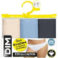 Braga mujer algodón elástico, azul/gris talla M ECODIM, pack 3 uds