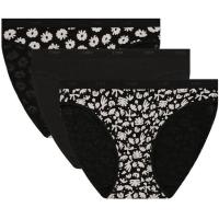 Bóxer mujer algodón elástico, negro/beige talla M DIM, pack 3 uds