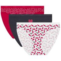 Braga mujer algodón elástico, gris/rojo talla P DIM, pack 3 uds