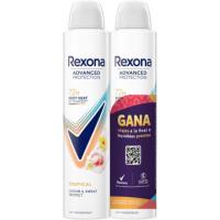 Desodorante tropical en spray REXONA ADVANCED, pack  2x200 ml